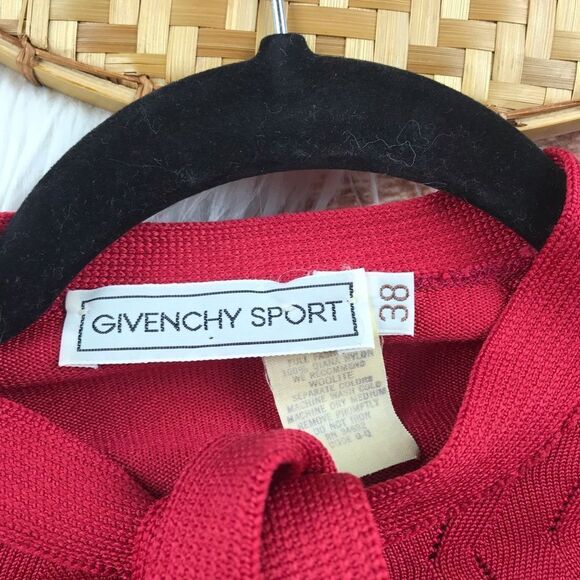 Vintage 1980’s givenchy sport red neck‎ tie sweater - Picture 3 of 7